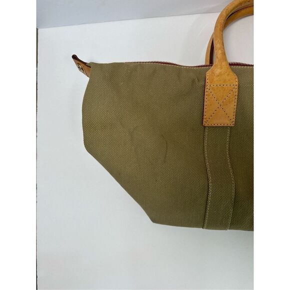Dooney & Bourke 1975 Duffle Vintage Canvas Tote Leather Green - Picture 7 of 16